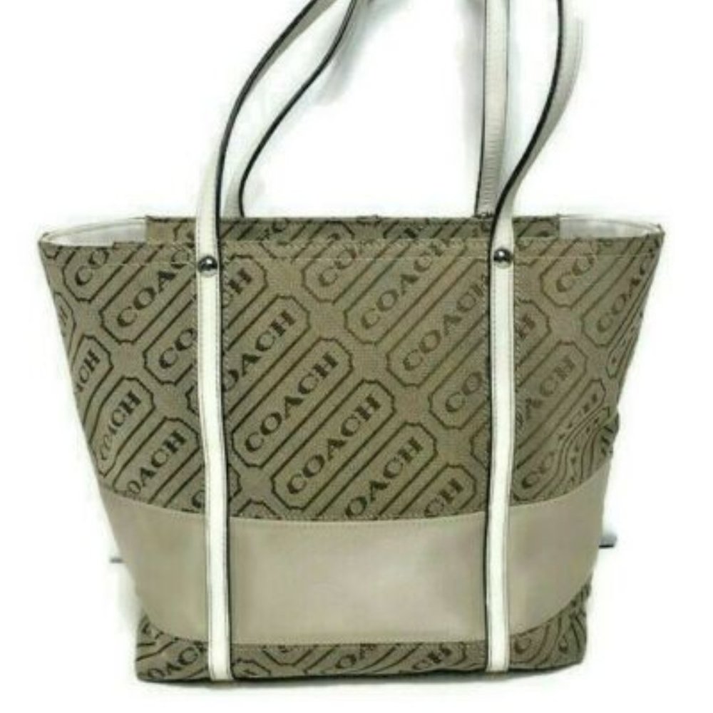 Coach Signature Stripe Handbag Tote Bag